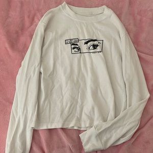 rare brandy melville white too long sleeve
